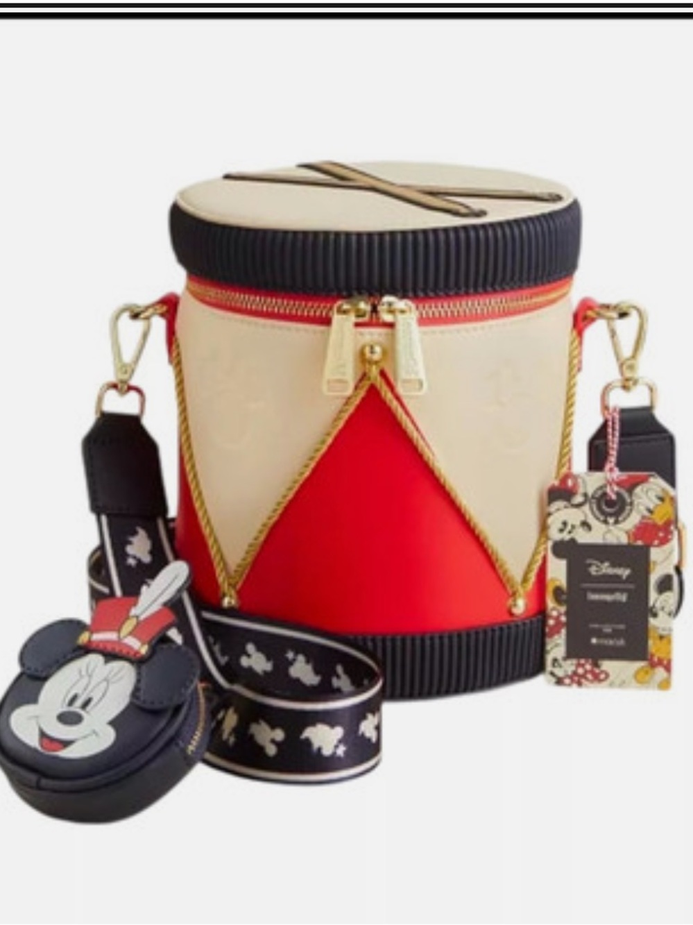 Brand New Disney Loungefly Minnie Mouse Drum Crossbody Bag